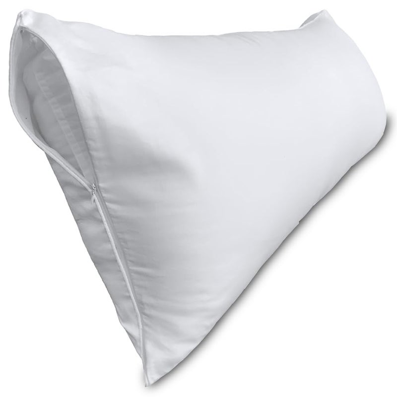 Precoco Body Pillow Cover, Precoco 100% Cotton Body Pillow Pillowcase-Premium White Pillow Case with Double Zipper Fitted, Breathable & Ultra Soft/600 Thread Count Covers for Easy Care, 20x54, 1 Pack - Image 1